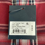 Mizzen+Main Men's XXL Trim Fit City Flannel Twill Shirt Burgundy Plaid