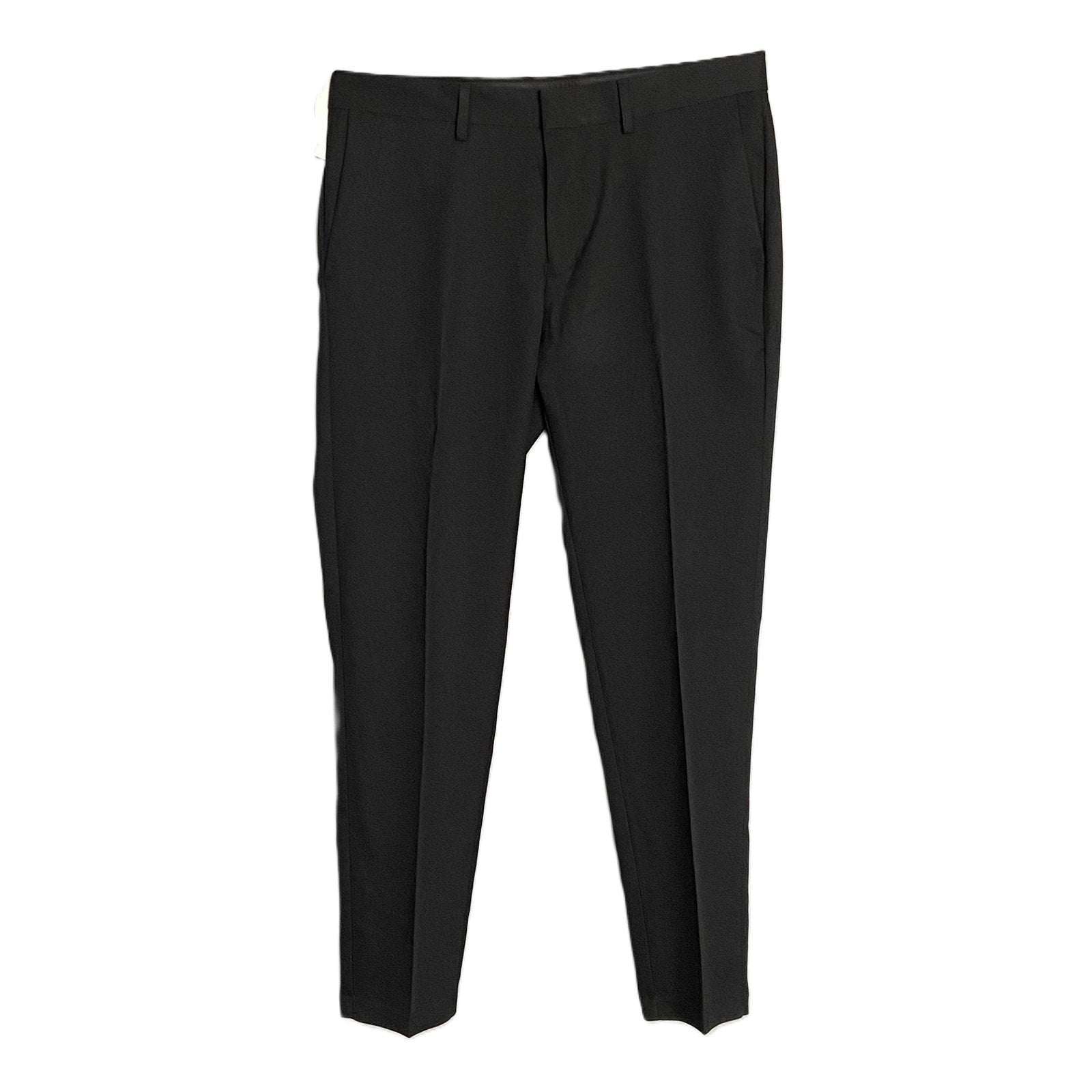 Kenneth Cole Dress Pant Men's 34x30 Slim Fit Stretch Gabardine Solid Black