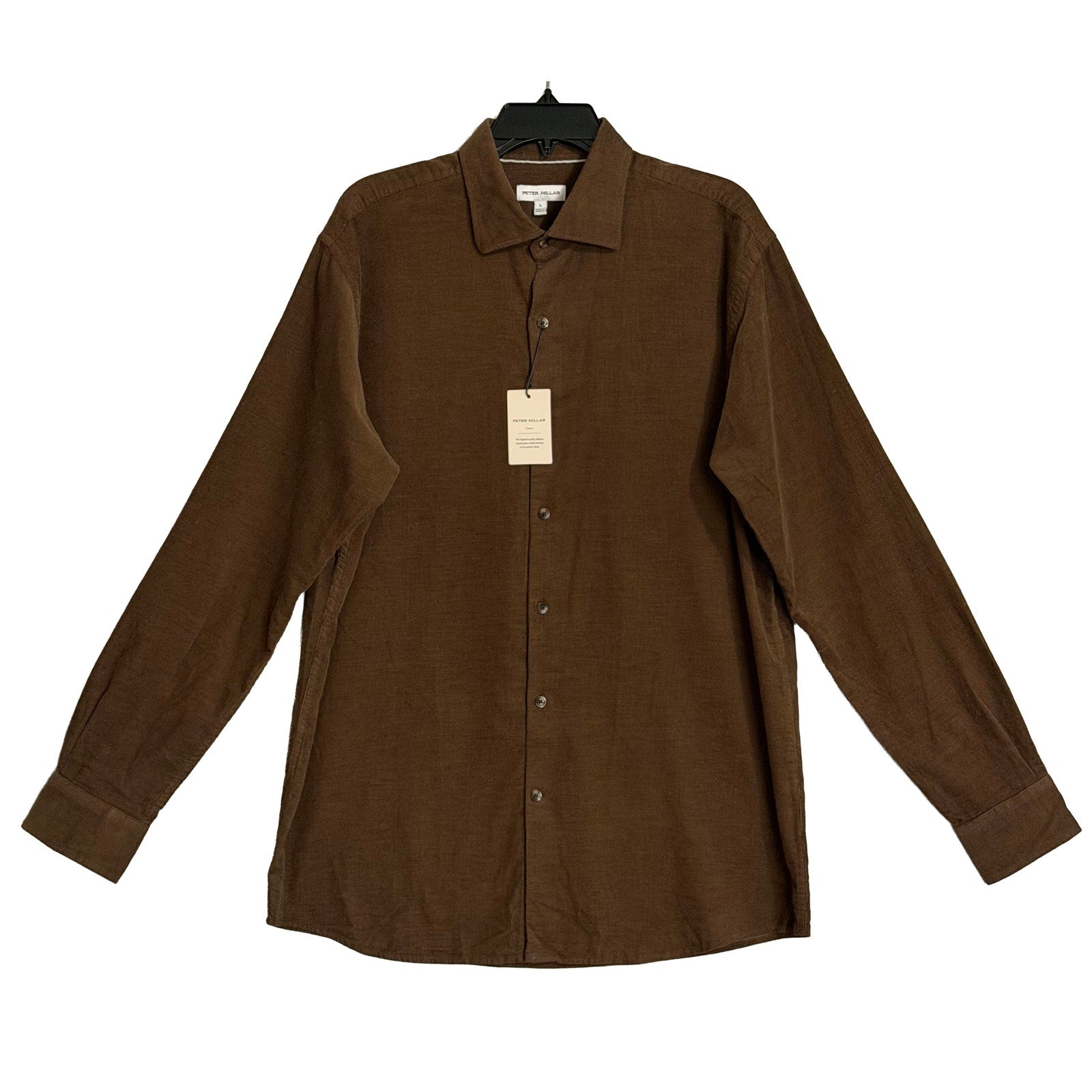 Peter Millar Cotton Cashmere Corduroy Sport Shirt Men's Large French Press