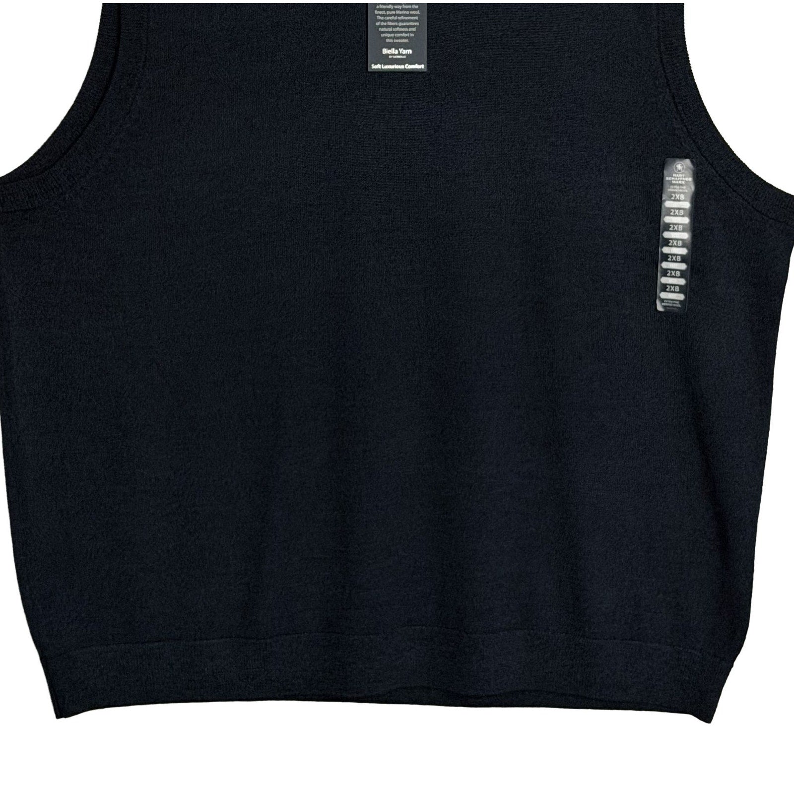 Hart Schaffner Marx Sweater Vest Men's 2XB Big & Tall Wool Navy Heather