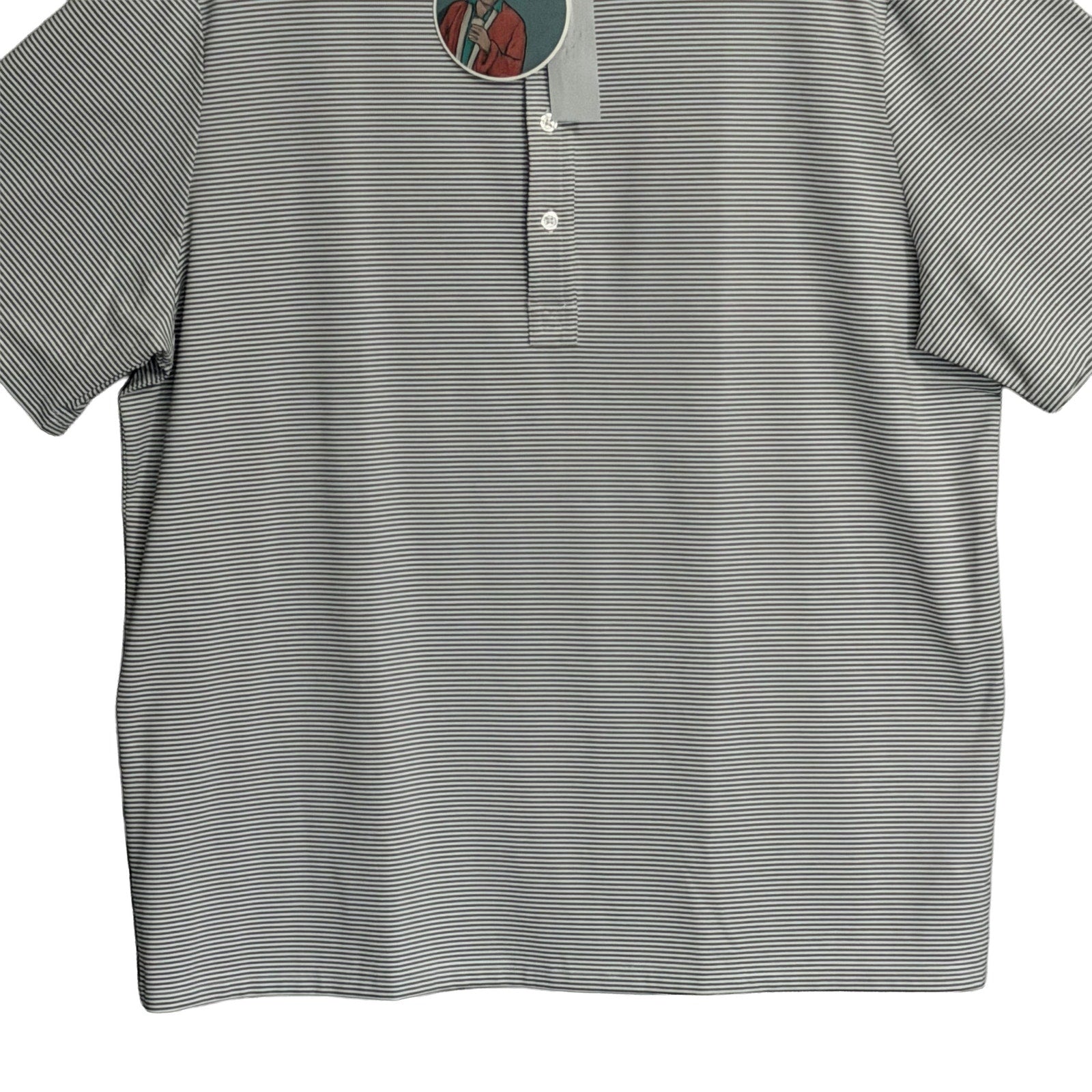 Criquet Polo Shirt Men's XXL Short Sleeve Stretch Fabric Grey Stripe