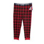 Nautica Sleep Pant Men's Large RestLuxe Elastic Waist Pockets Red/Black Check