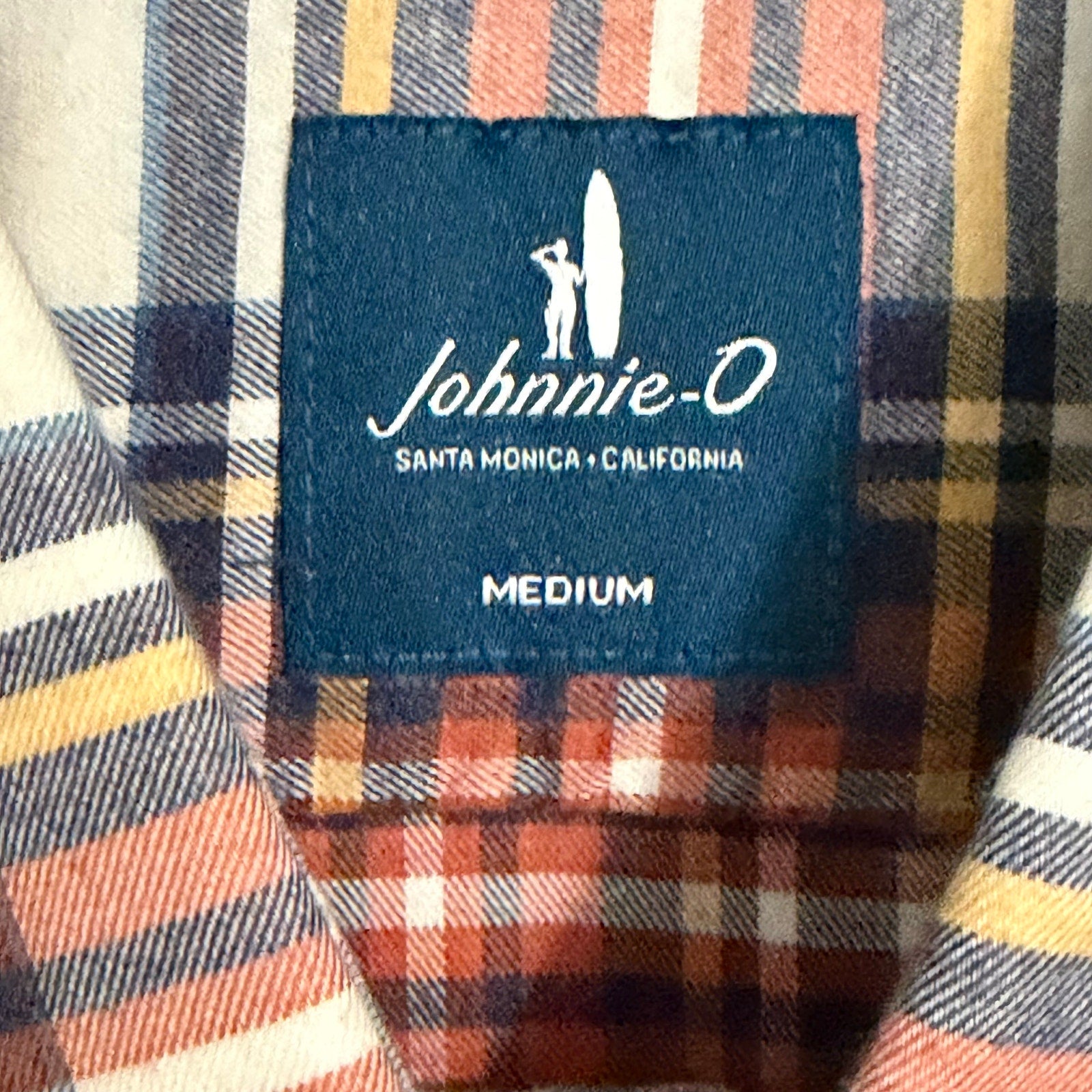 Johnnie-O Knick Performance Men's Medium Flannel Button-Down Shirt Pumpkin