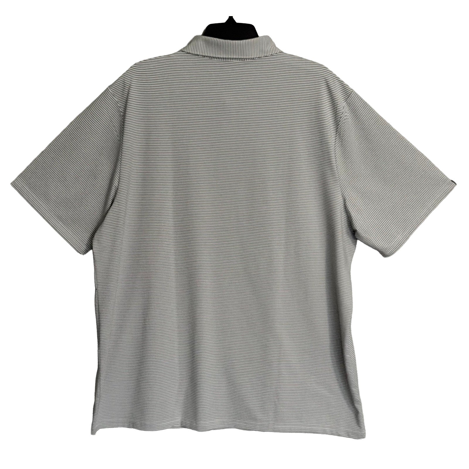 Criquet Polo Shirt Men's XXL Short Sleeve Stretch Fabric Grey Stripe