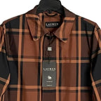Lauren Ralph Lauren Men's 38 Short Raincoat Stanza Brown Check