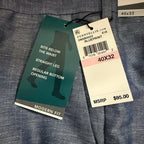 Perry Ellis Portfolio Pants Men's 40"x32" Modern Fit Linen Blend Blueprint
