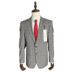 Calvin Klein Suit Jacket Men's 40R Xtra Slim Fit Wool Blend Light Grey Plaid