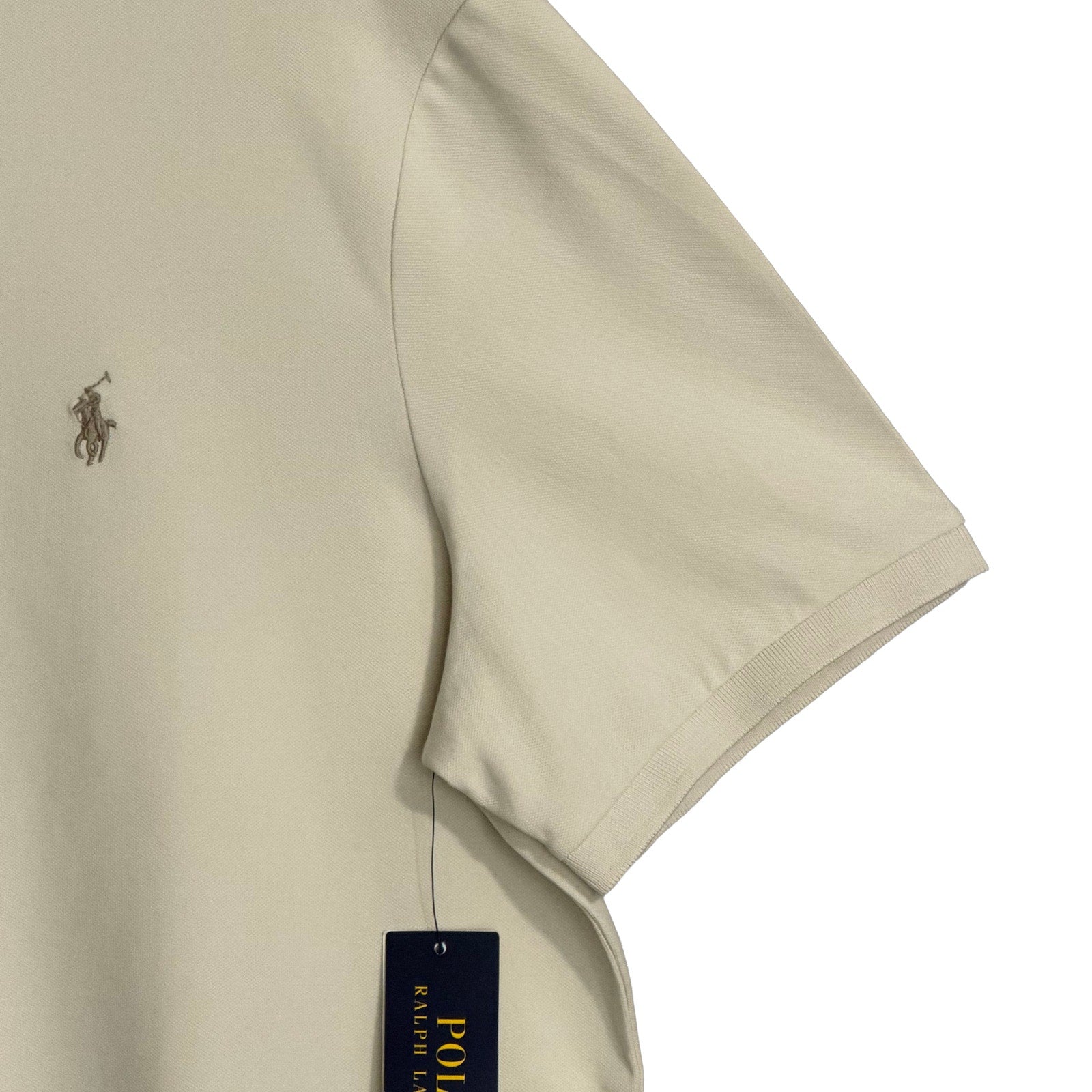 Polo Ralph Lauren Polo Shirt Men's XL Classic Fit Short Sleeve Stretch Cream