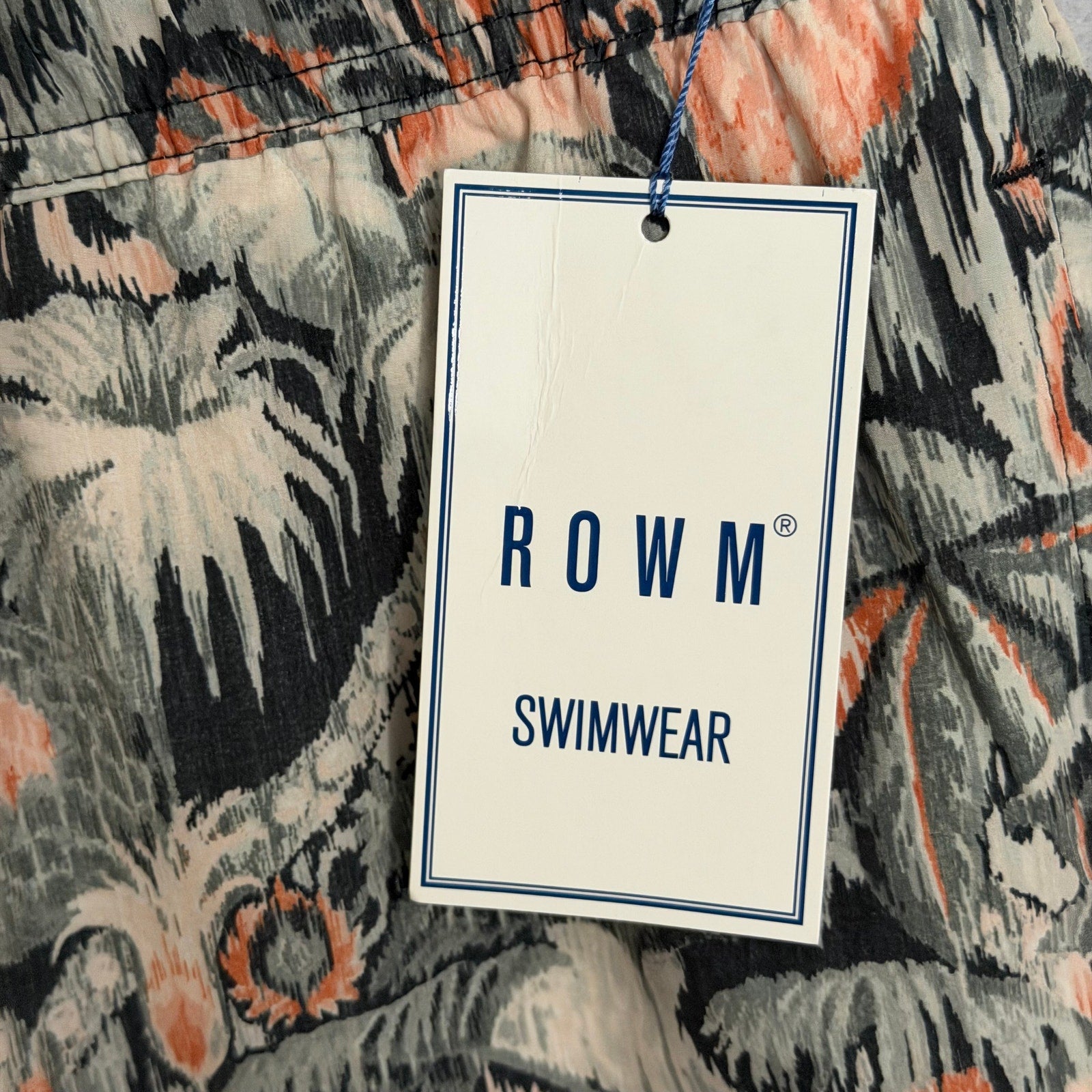 ROWM Swim Trunks Men's Medium Elastic Drawstring Waist Pockets Lined