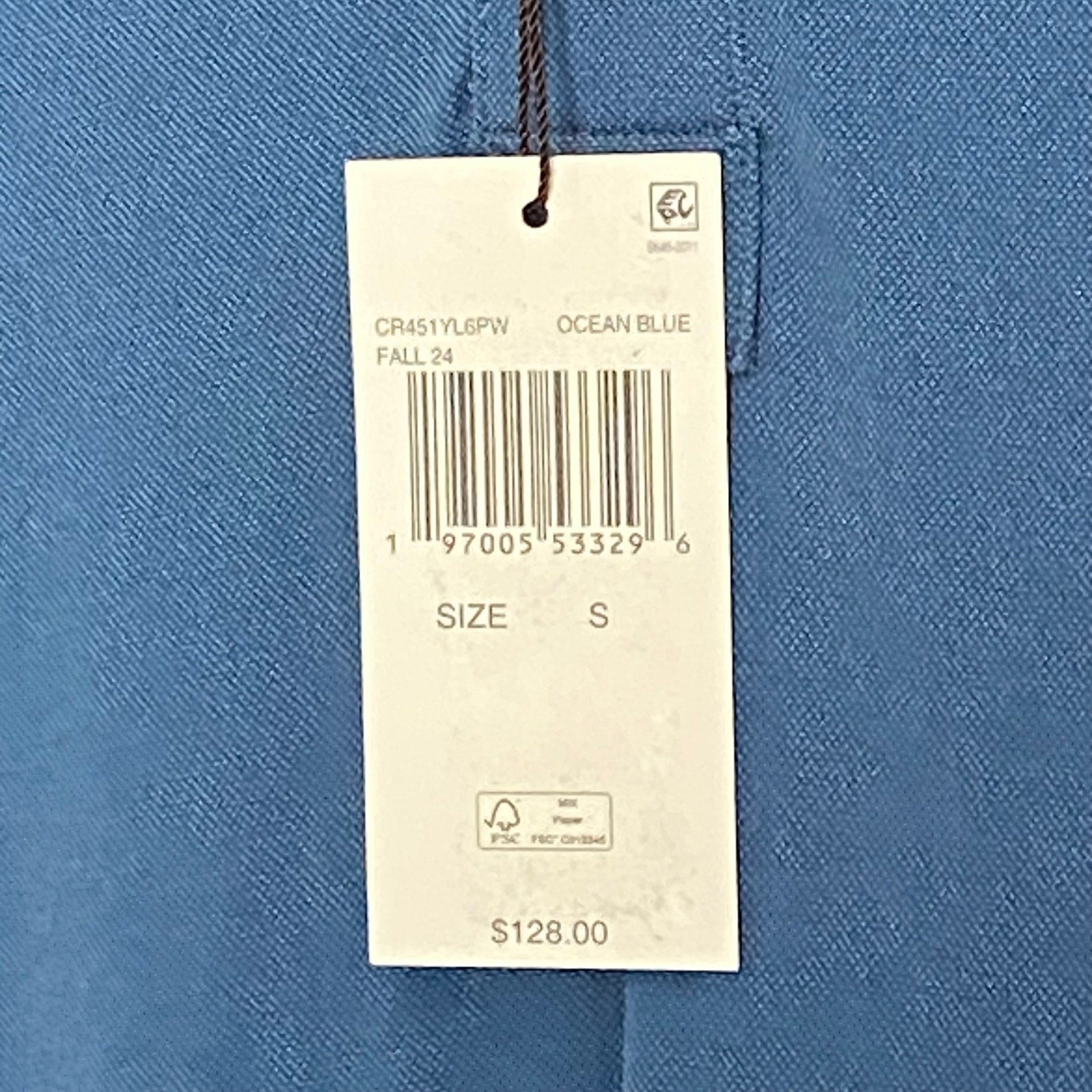 Michael Kors Polo Hoodie Shirt Men's Small Pima Cotton Stretch Ocean Blue