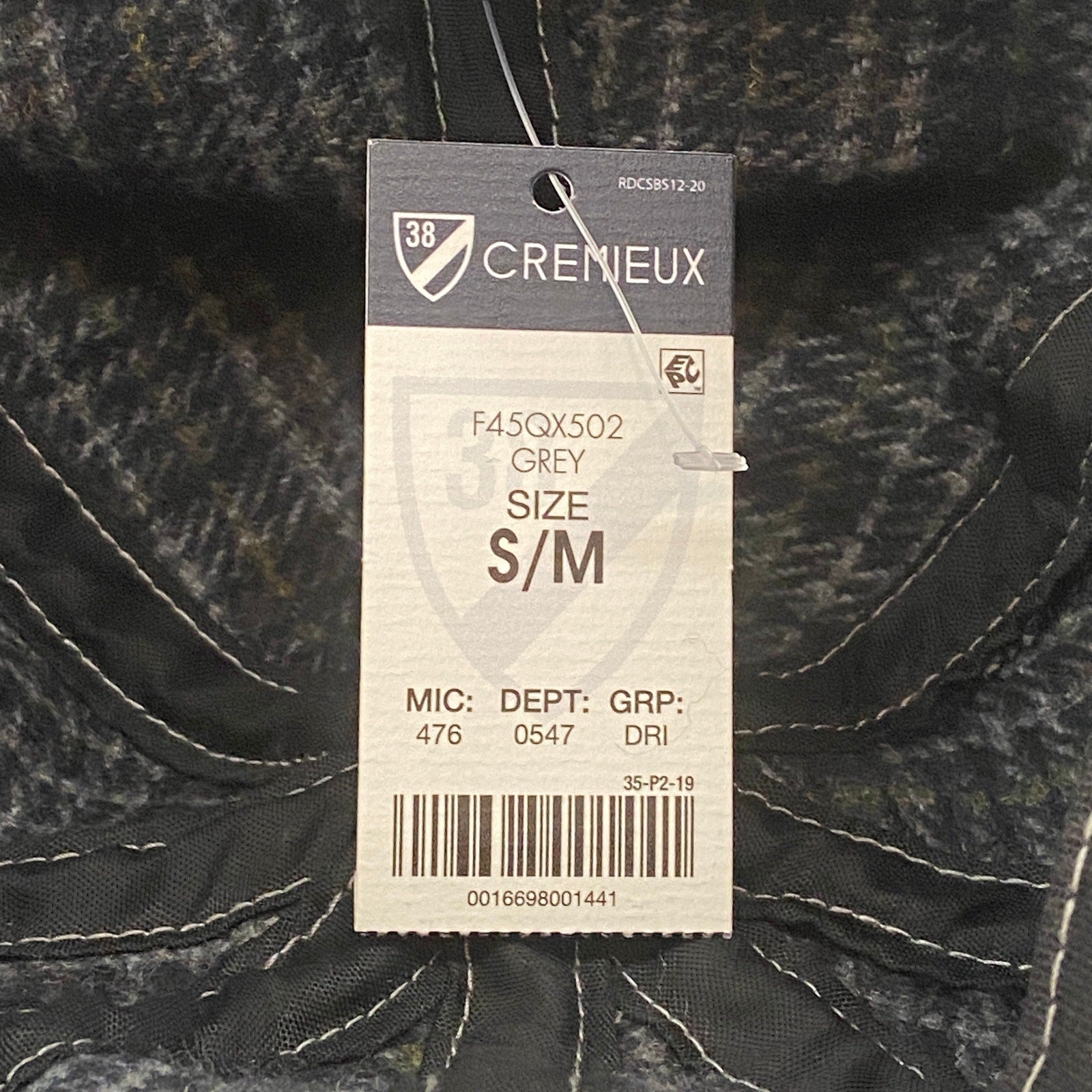 Daniel Cremieux Blue Label Plaid Driver Hat Grey Plaid Small/Medium