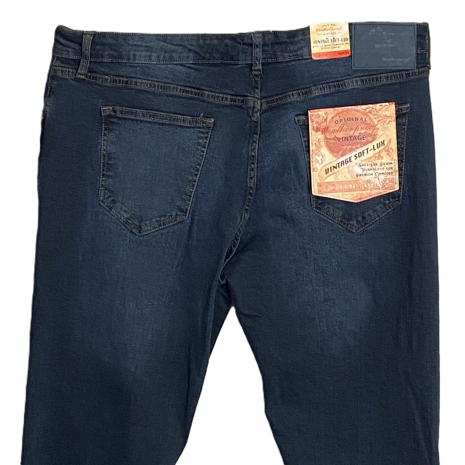 Weatherproof Vintage Men's 40x34 Slim Fit Vintage Soft-Lux Blue Denim Jeans