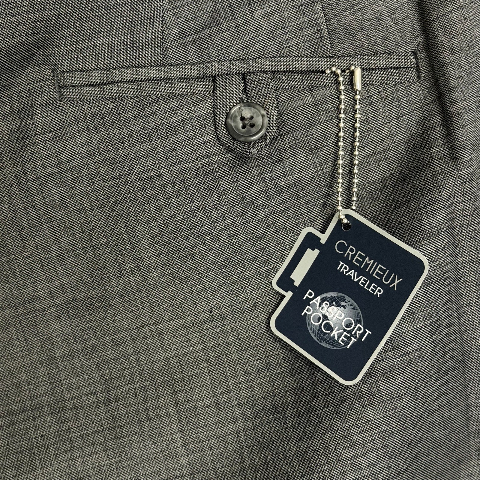 Daniel Cremieux Dress Pant Men's 46R Traveler Raw Hem Comfort Waist Gray