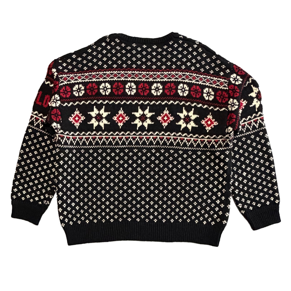 Polo Ralph Lauren Men's Large Snowflake Cotton Cashmere Sweater Black