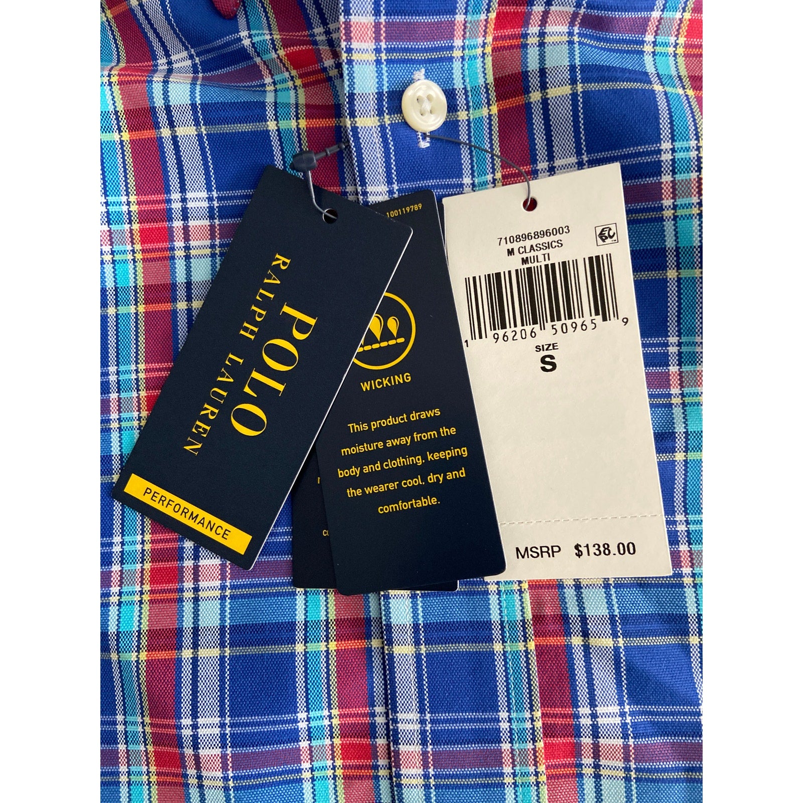 Polo Ralph Lauren Men's Small Classic Fit Button-Down Shirt Multicolor Plaid