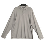 Daniel Cremieux Polo Shirt Men's XL Long Sleeve Pima Cotton Lt Grey Heather