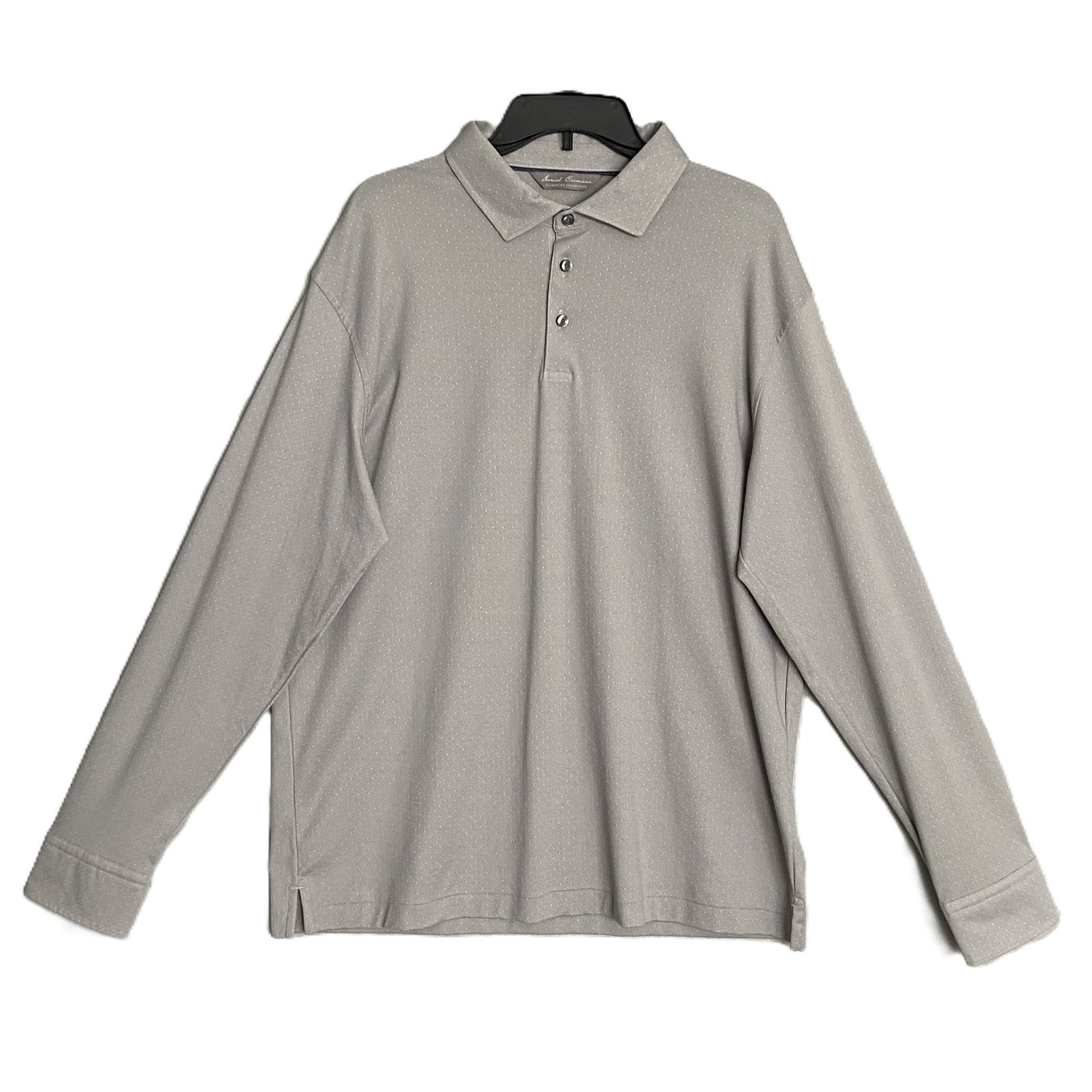 Daniel Cremieux Polo Shirt Men's XL Long Sleeve Pima Cotton Lt Grey Heather