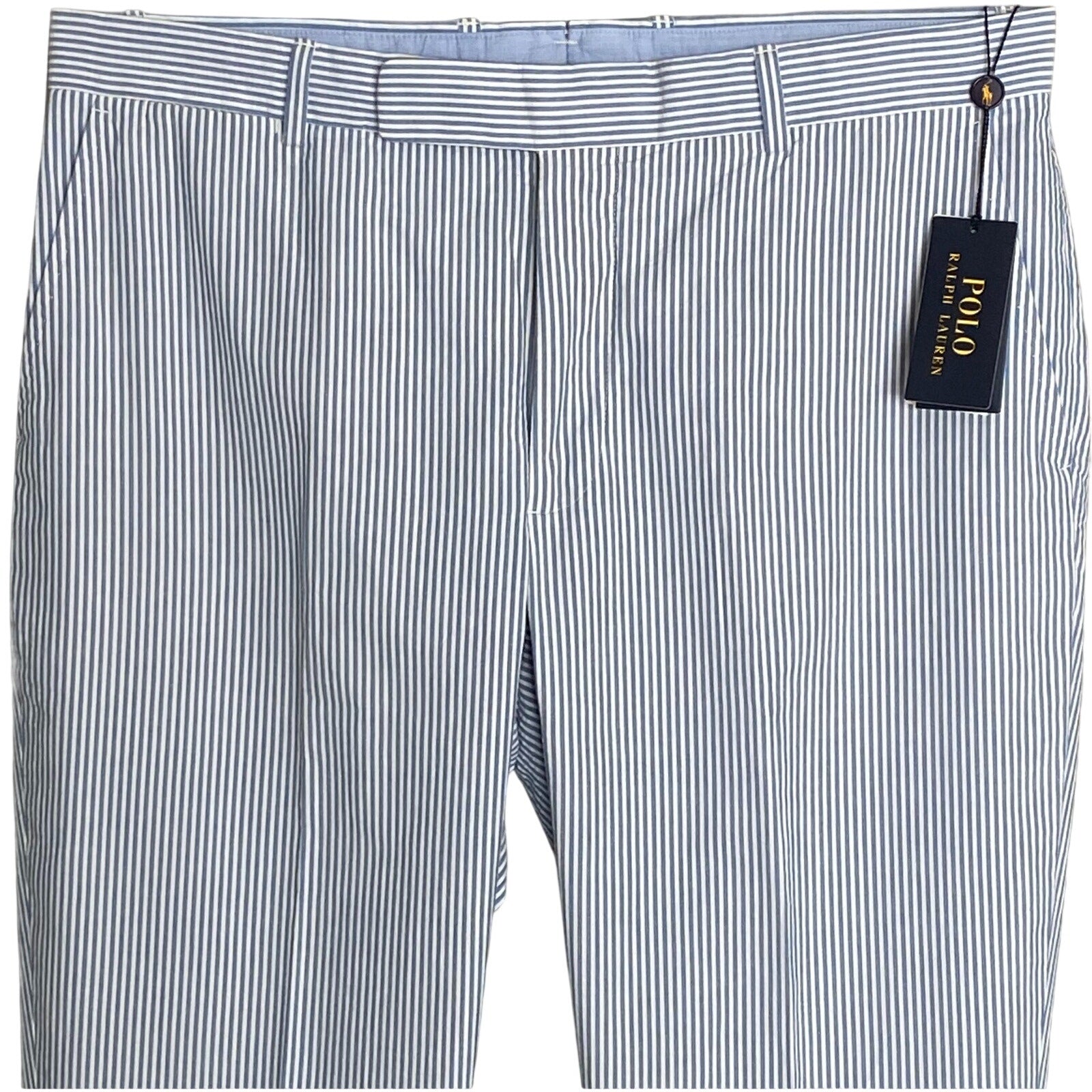 Polo Ralph Lauren Pants Men's 38x30 Seersucker Dress Pants Blue & White