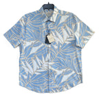 Bugatchi Shirt Men's XL Comfort Stretch Shaped Fit Short Sleeve Blue Floral