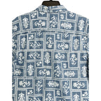 RVCA Casual Shirt Men's Small Regular Fit Button-Up Blue Floral Frame