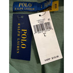 Polo Ralph Lauren Shirt Men's Large Buttonless Polo Cotton Linen Blend Green