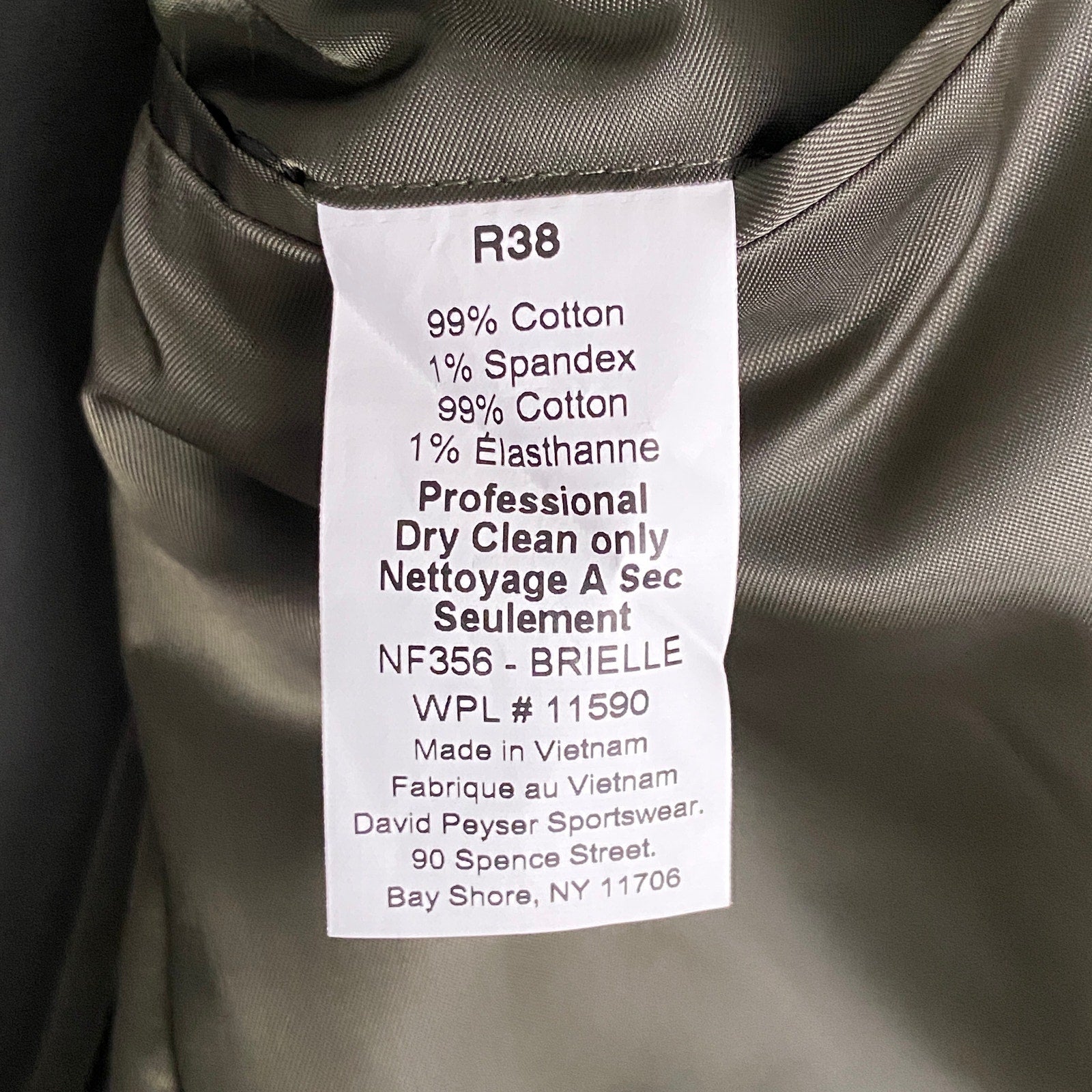 Nautica Sport Coat Men's 38 Regular Corduroy Modern Fit Stretch Dark Olive