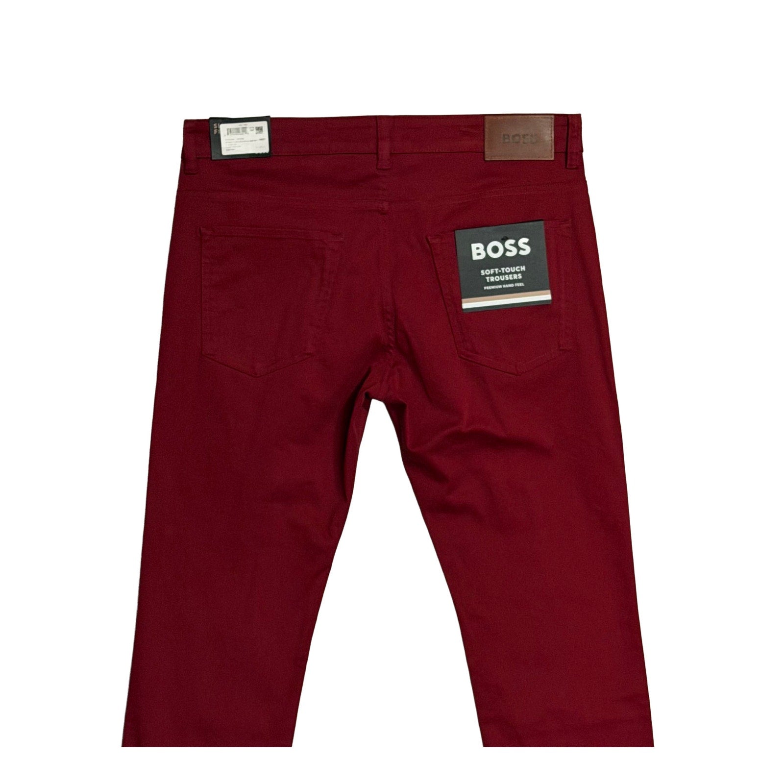 Boss Soft Touch Trousers Men's 34"x32" Slim Fit Flat Front Stretch Red