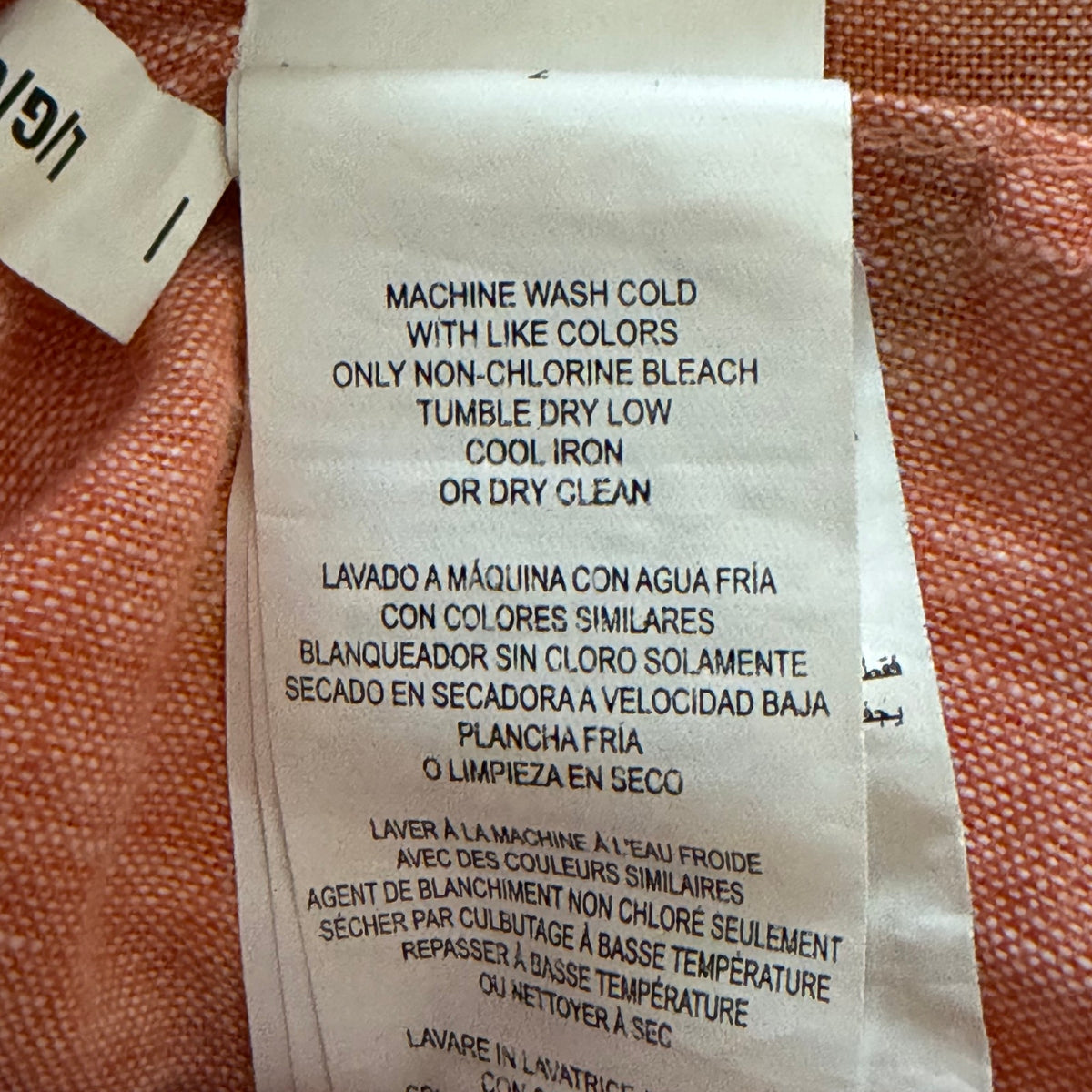 Michael Kors Linen Shirt Men's Large Slim Fit Short Slv Button-Down Orange