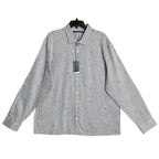 Perry Ellis Shirt Men's XXL Long Sleeve Button Up Shirt Grey Floral Pattern