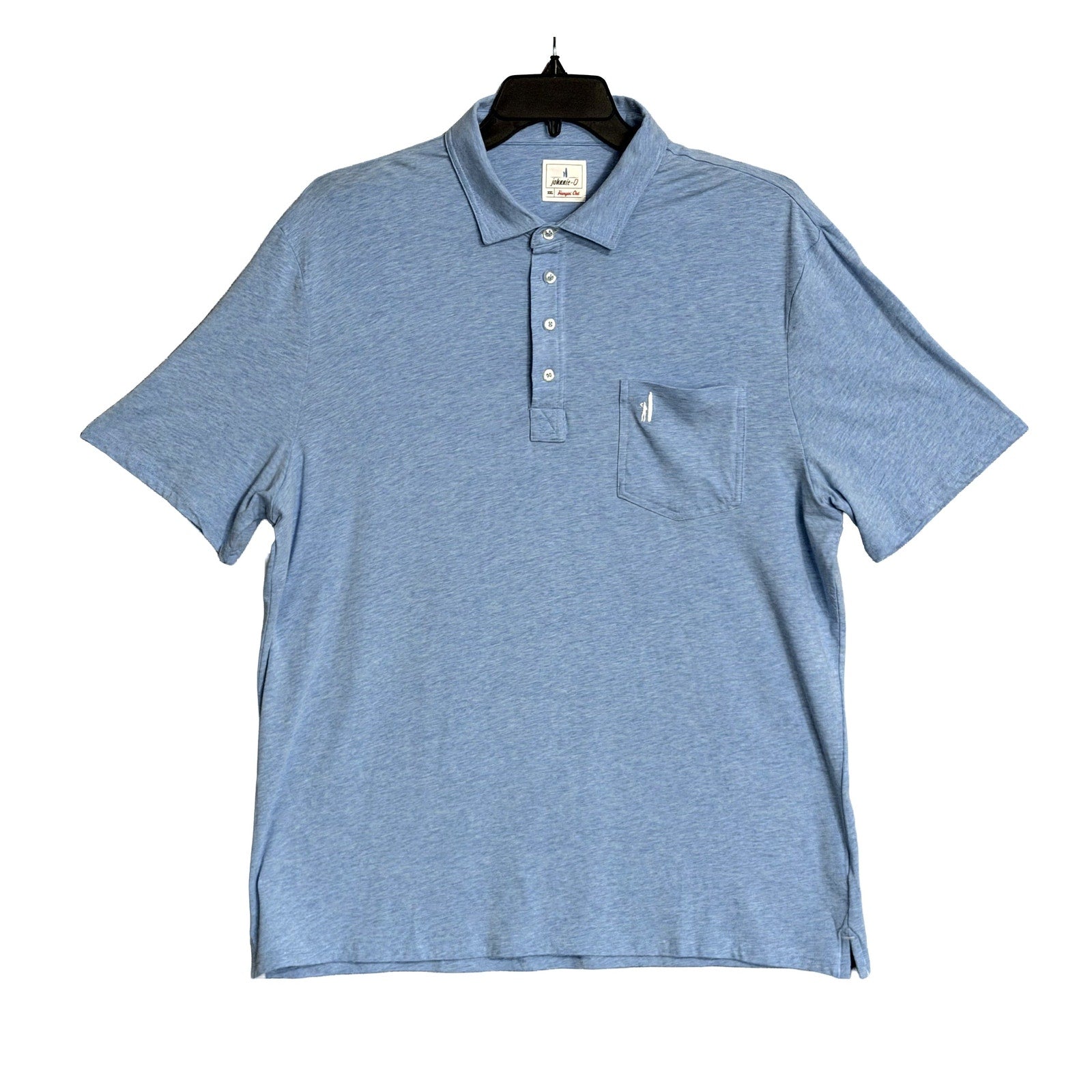 Johnnie-O Polo Shirt Men's XXL Short Sleeve Stretch Fabric Blue Heather