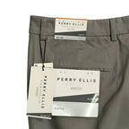 Perry Ellis Pant Men's 33"x30" Slim Fit Chino Stretch Fabric Chiseled Stone
