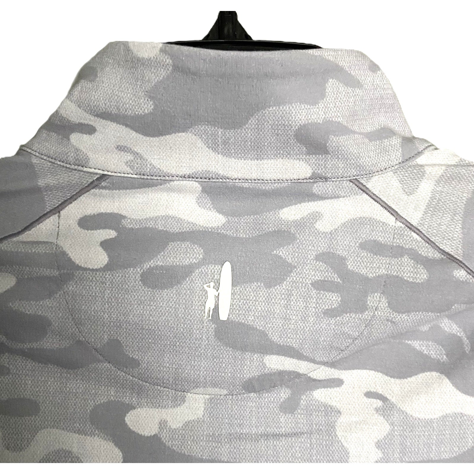 Johnnie-O 1/4 Zip Pullover Men's Small Lightweight Stretch Fabric Gray Camo