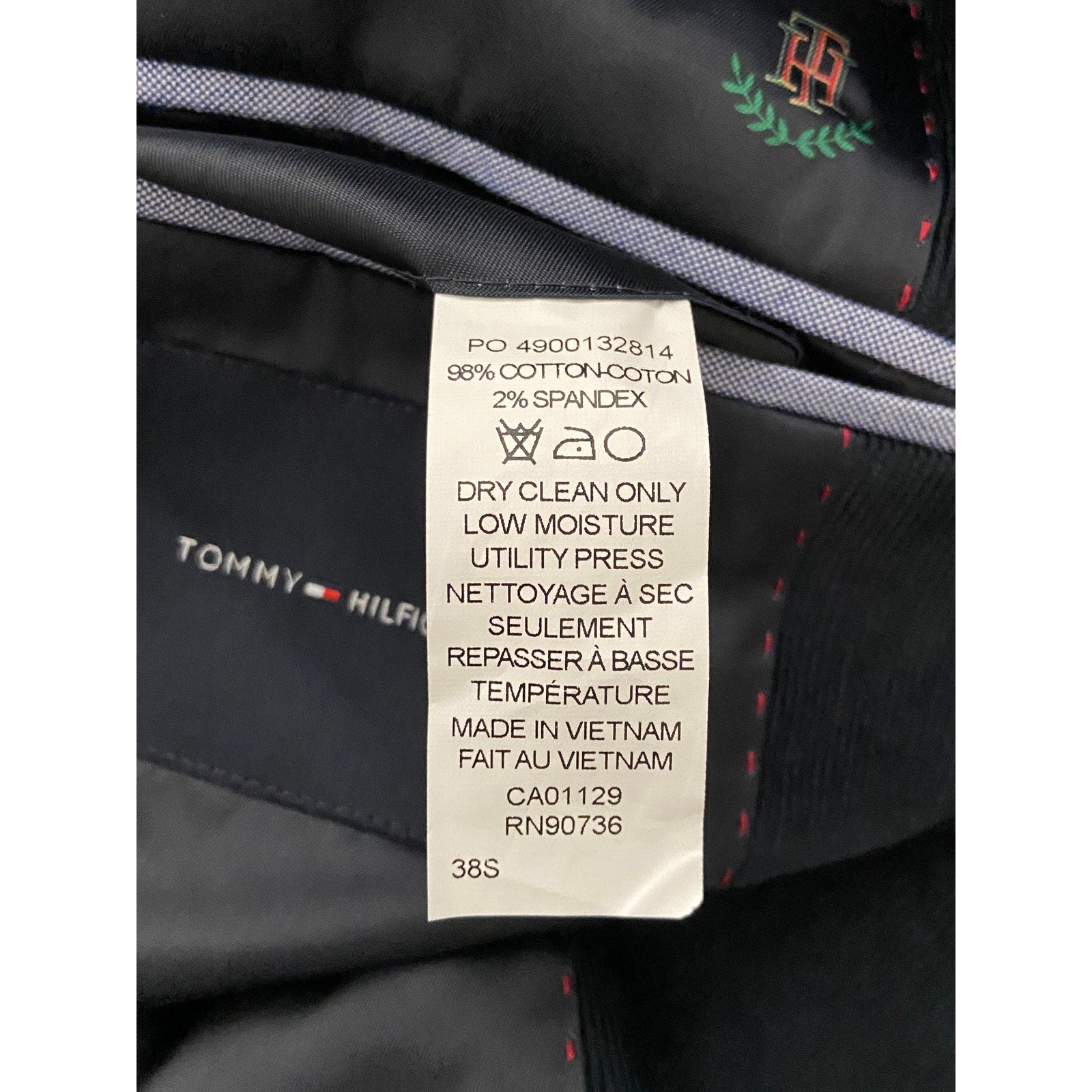 Tommy Hilfiger Sport Coat Men's 38 Short Conrad Navy Blue Corduroy