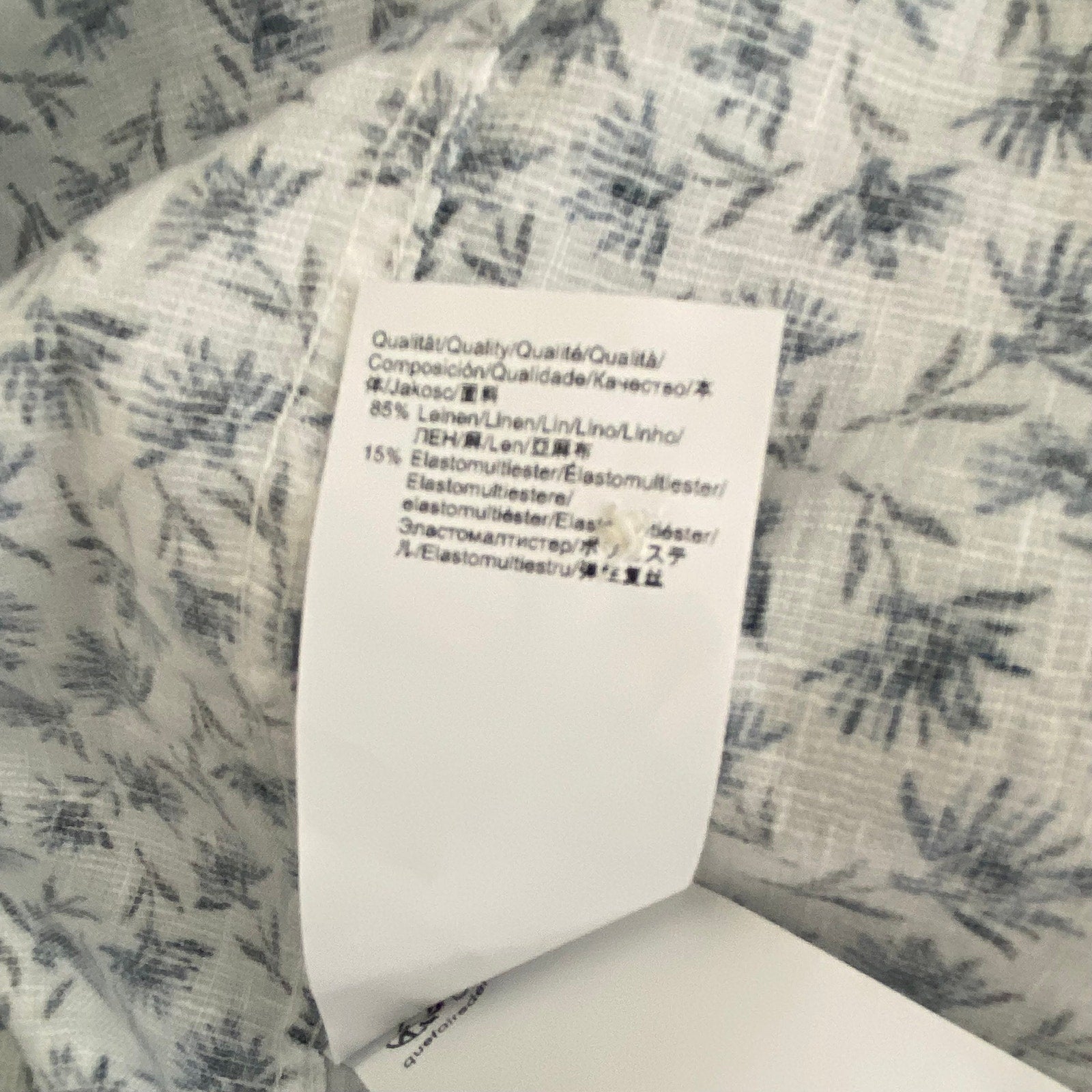 Boss Shirt Men's 5XL Big & Tall Short Sleeve Stretch Linen Shirt Blue Floral