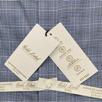 Roundtree & Yorke Shirt Men's 14.5 33 Fitted Cotton Twill Blue Plaid