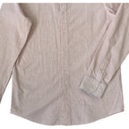 Johnston & Murphy Shirt Men's Small Button-Up Shirt Linen Blend Pink Check