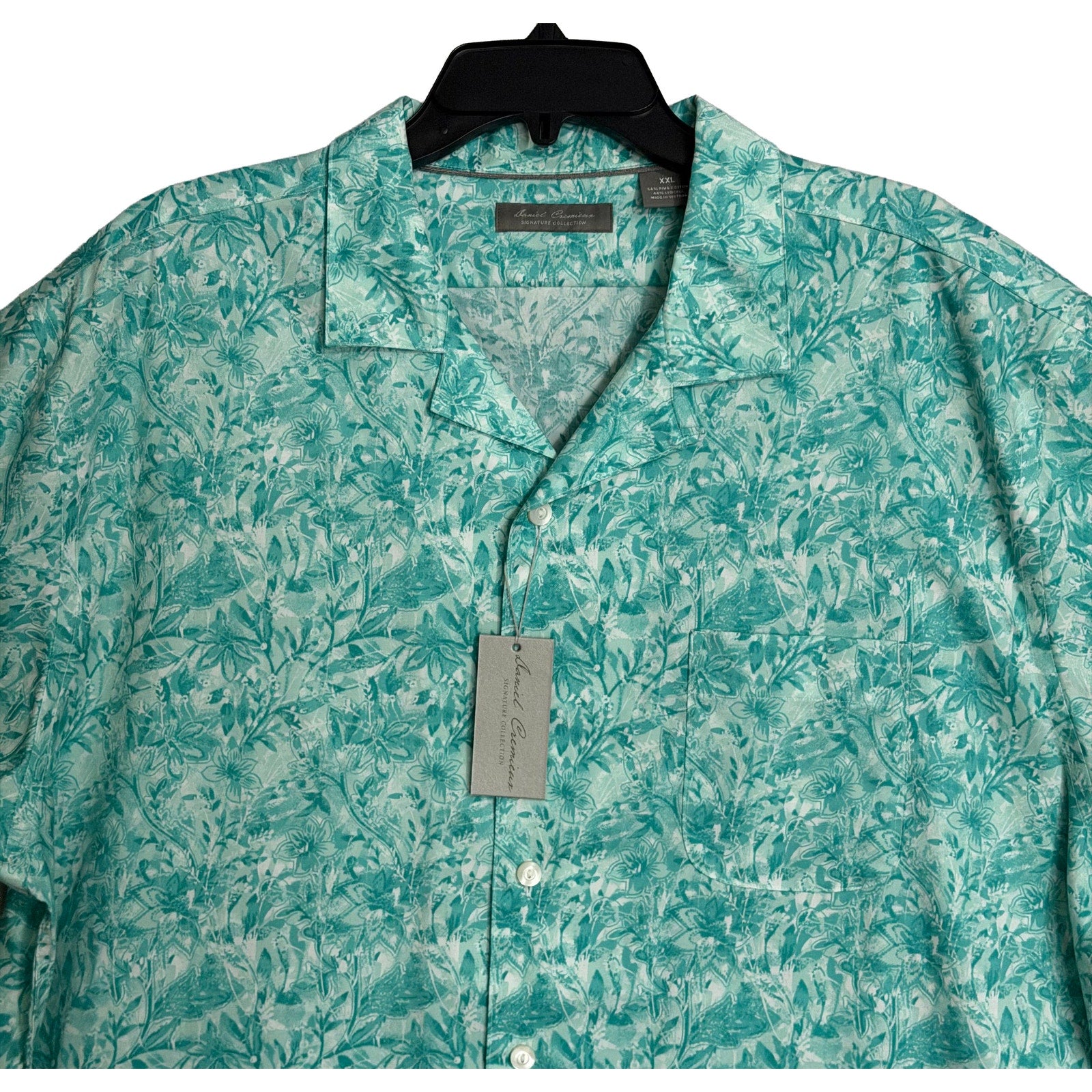 Daniel Cremieux Camp Shirt Men's XXL Pima Cotton Blend Button-Up Turquoise