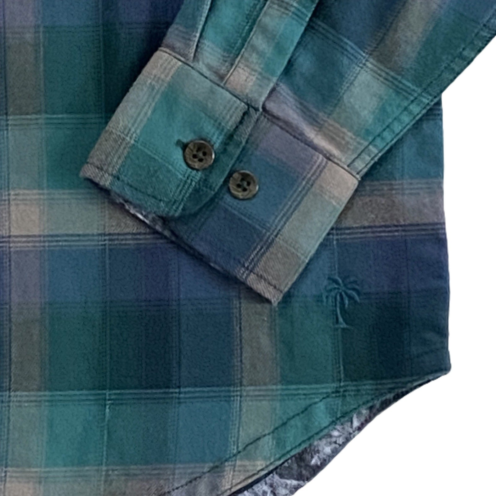 Tommy Bahama Shirt Men's Small Canyon Beach Flannel Fireside Check Seaway