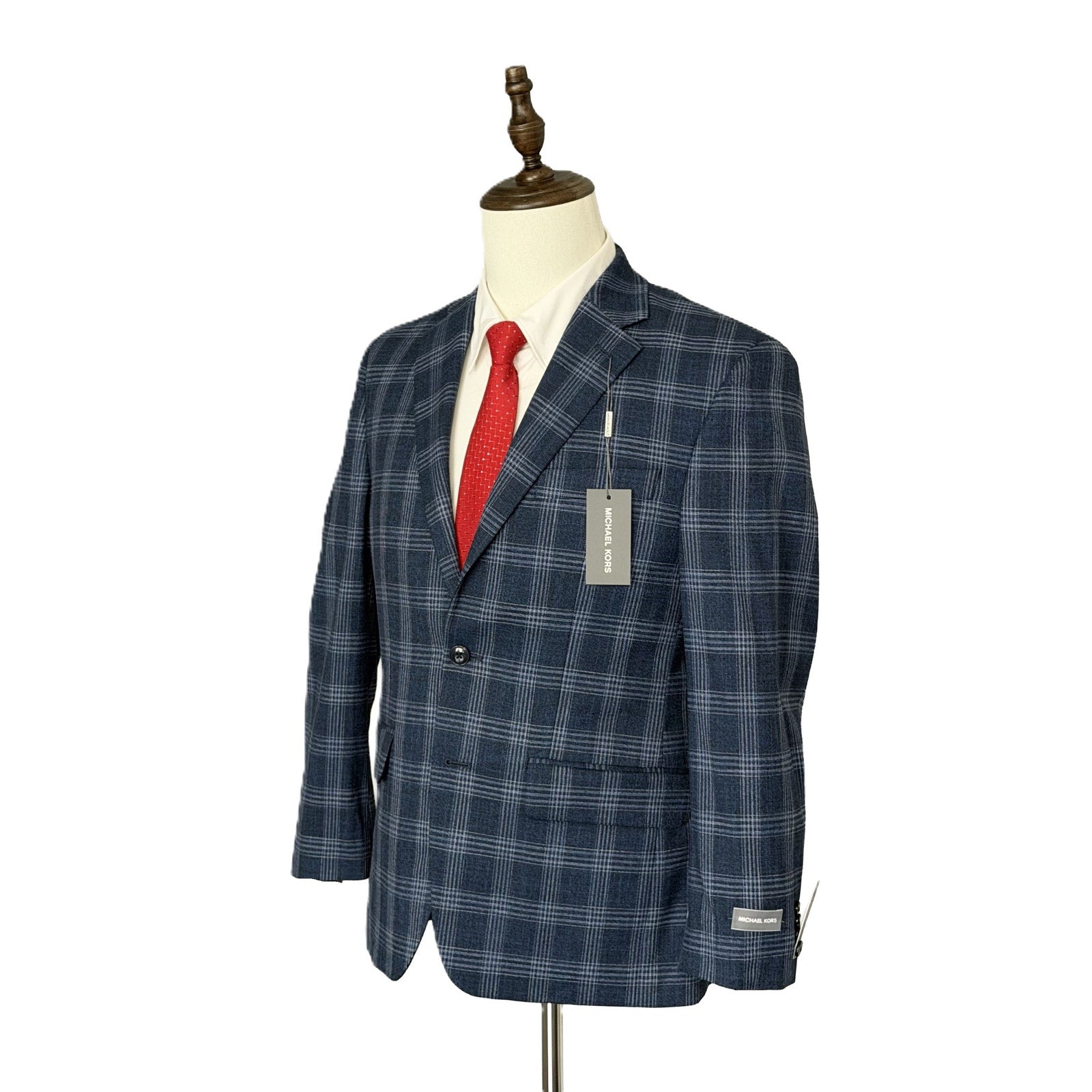 Michael Kors Sport Coat Men's 36 Short Kent Classic Fit Stretch Blue Check