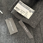 Michael Kors Overcoat Men's 46R Pike Slim Fit Coat Wool Black White Herringbone
