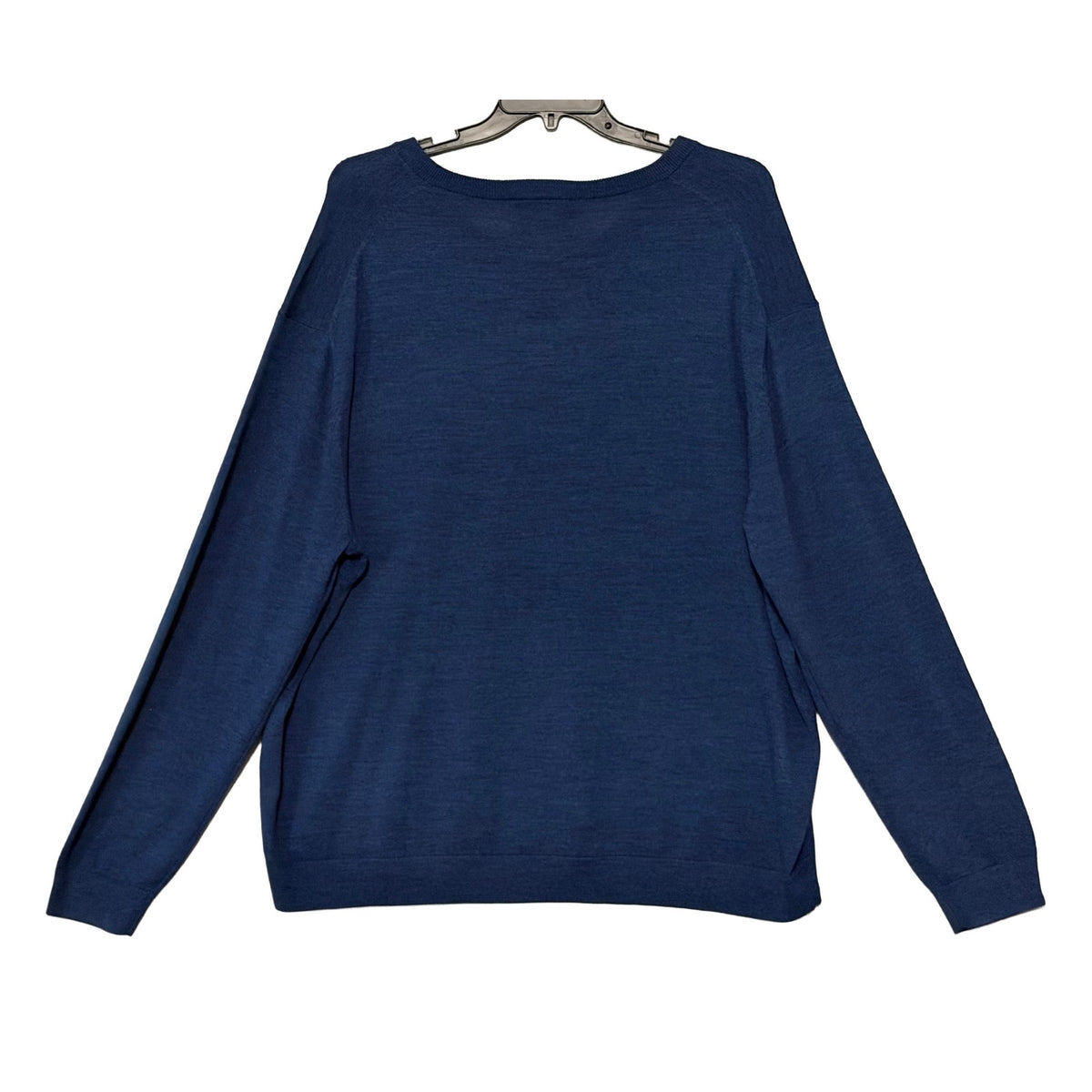 Hart Schaffner Marx Sweater Men's 3XB Big & Tall V-Neck Merino Wool Blue Heather