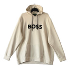 Boss Soody Zone Logo Hoodie Men's 4XT Big & Tall Drawstring Hood Open White