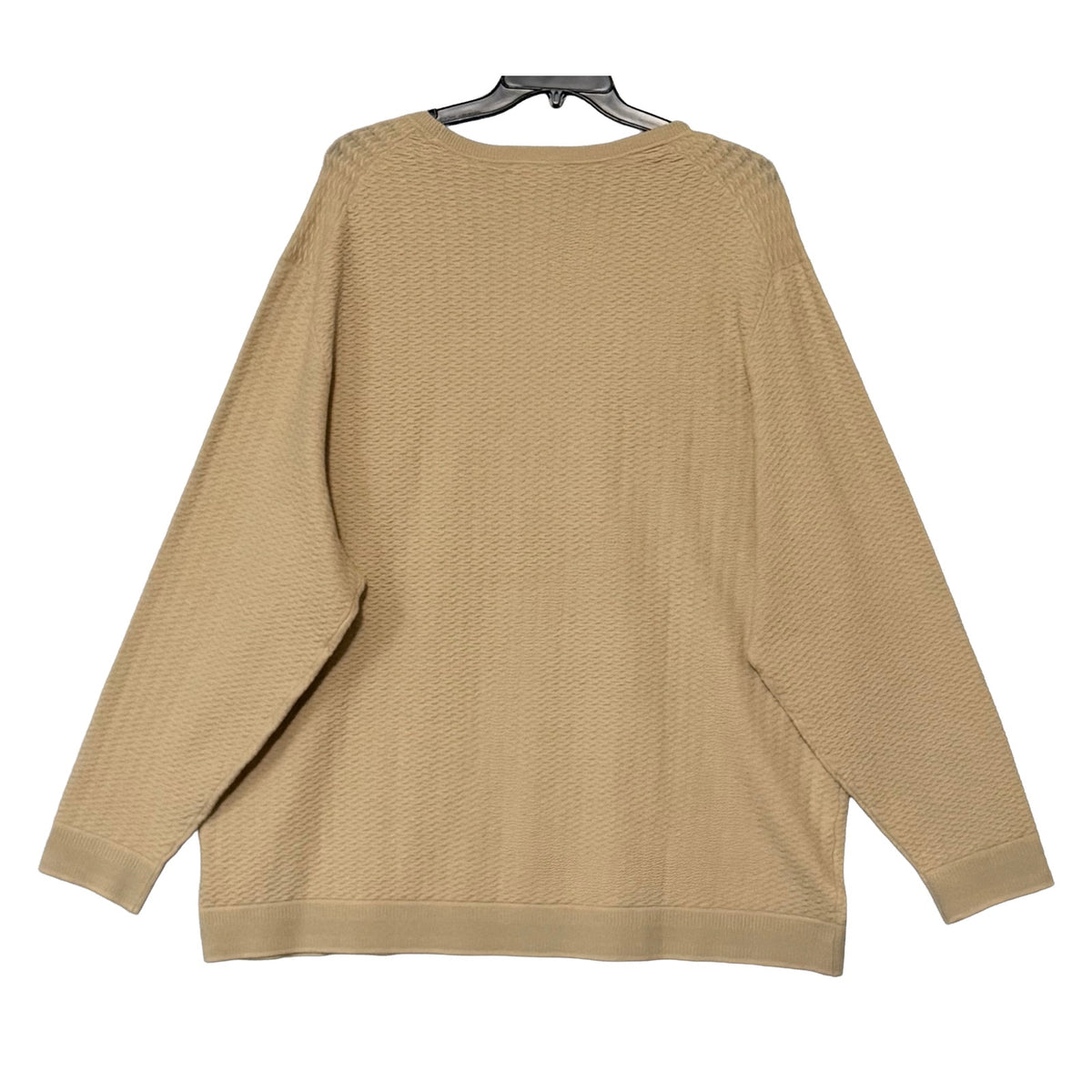 Murano Lux Textured Sweater Men's 4XT Big & Tall Crew Neck Light Khaki