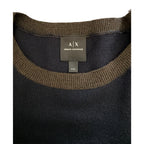 Armani Exchange Sweater Men's XXL Crew Neck Lightweight Wool Color-Block