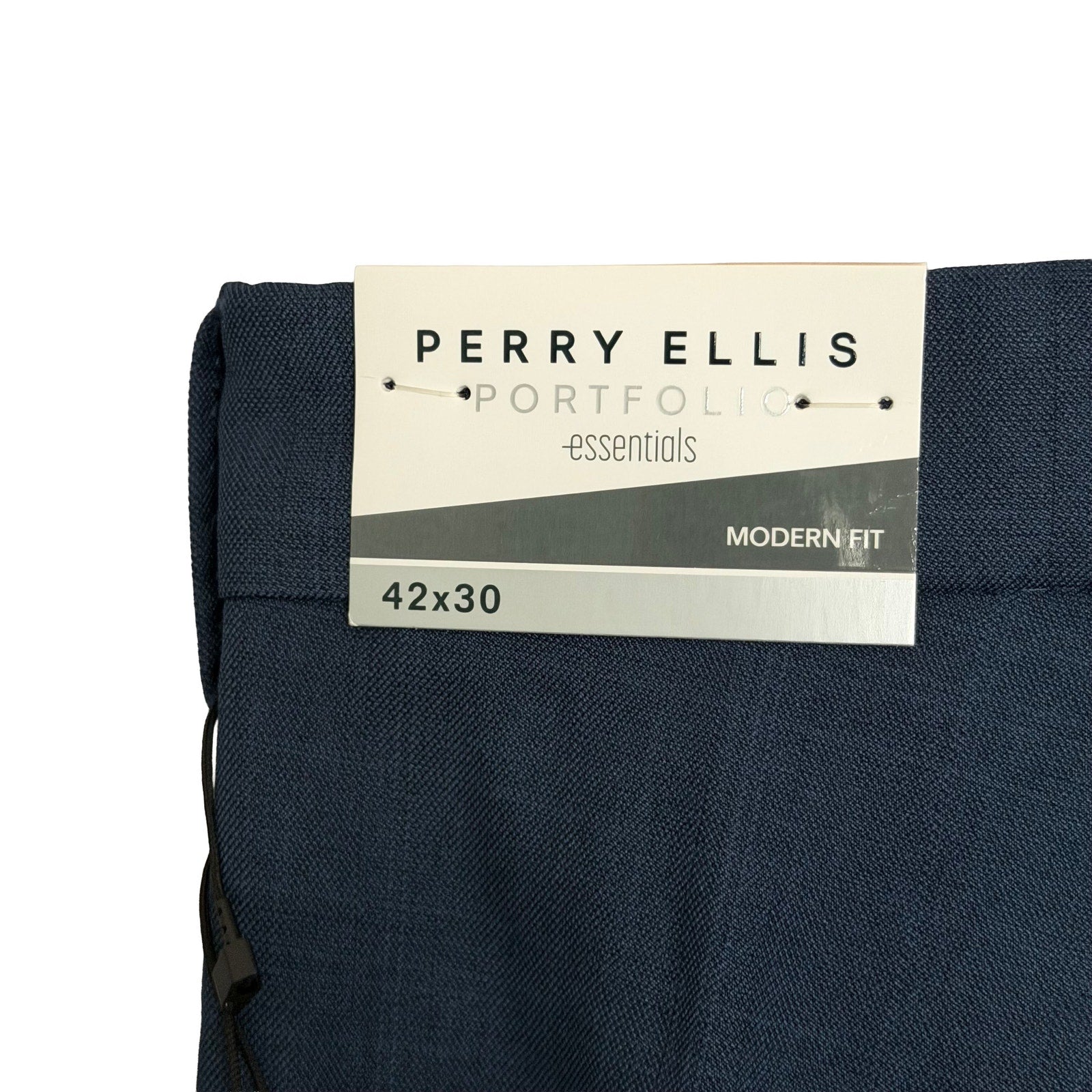 Perry Ellis Portfolio Pants Men's 42"x30" Dress Pants Modern Fit Indigo