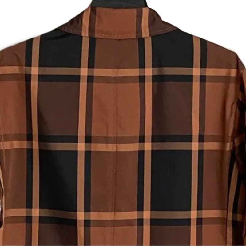 Lauren Ralph Lauren Men's 38 Short Raincoat Stanza Brown Check