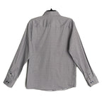 Visconti Black Men's Small Button Up Shirt Geometric Print Bark Stretch