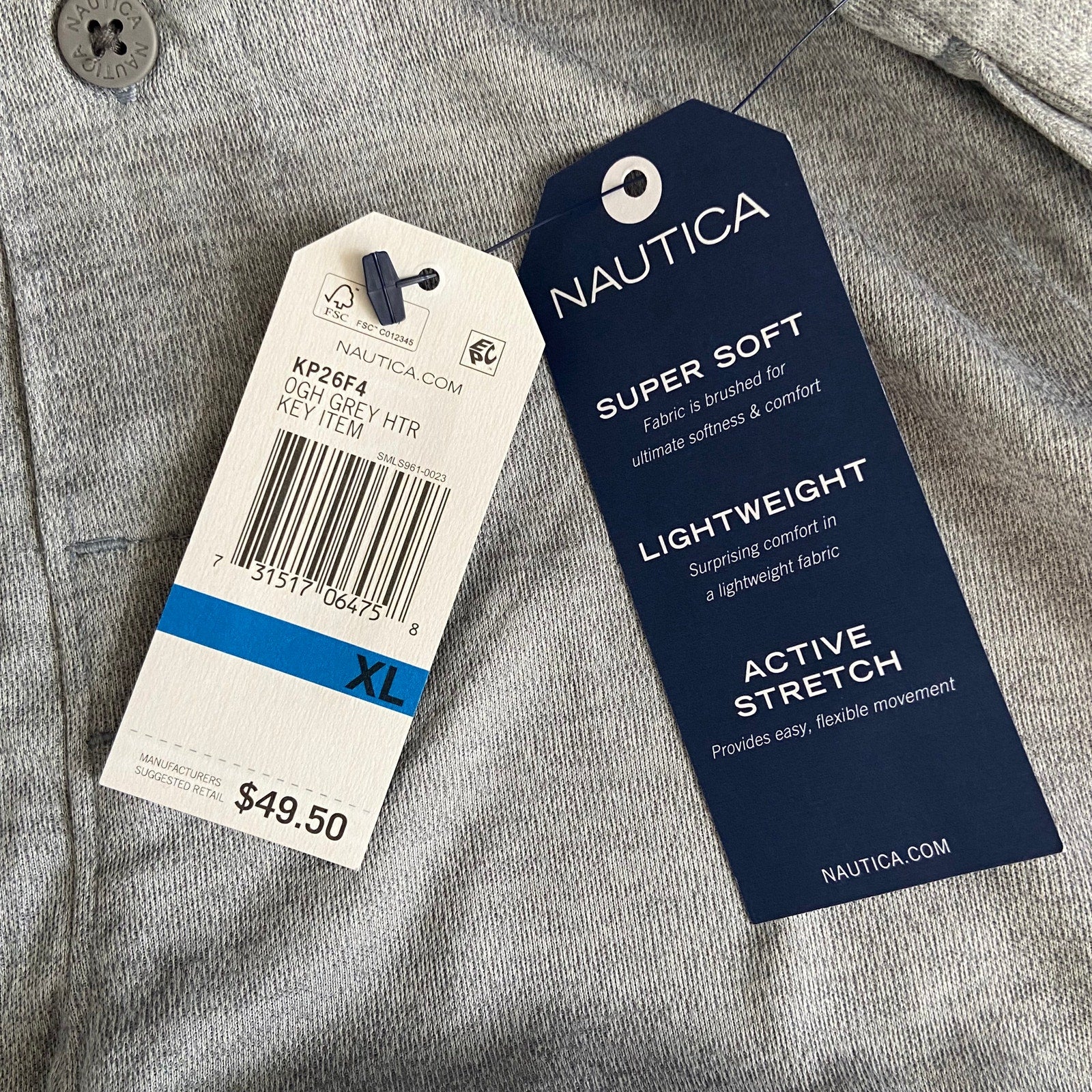 Nautica Sleep Pant Men's XL RestLuxe Elastic Waist Pockets Gray Heather