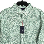 Daniel Cremieux 38 Men's Large Casual Button-Down Shirt Green Leaf Print