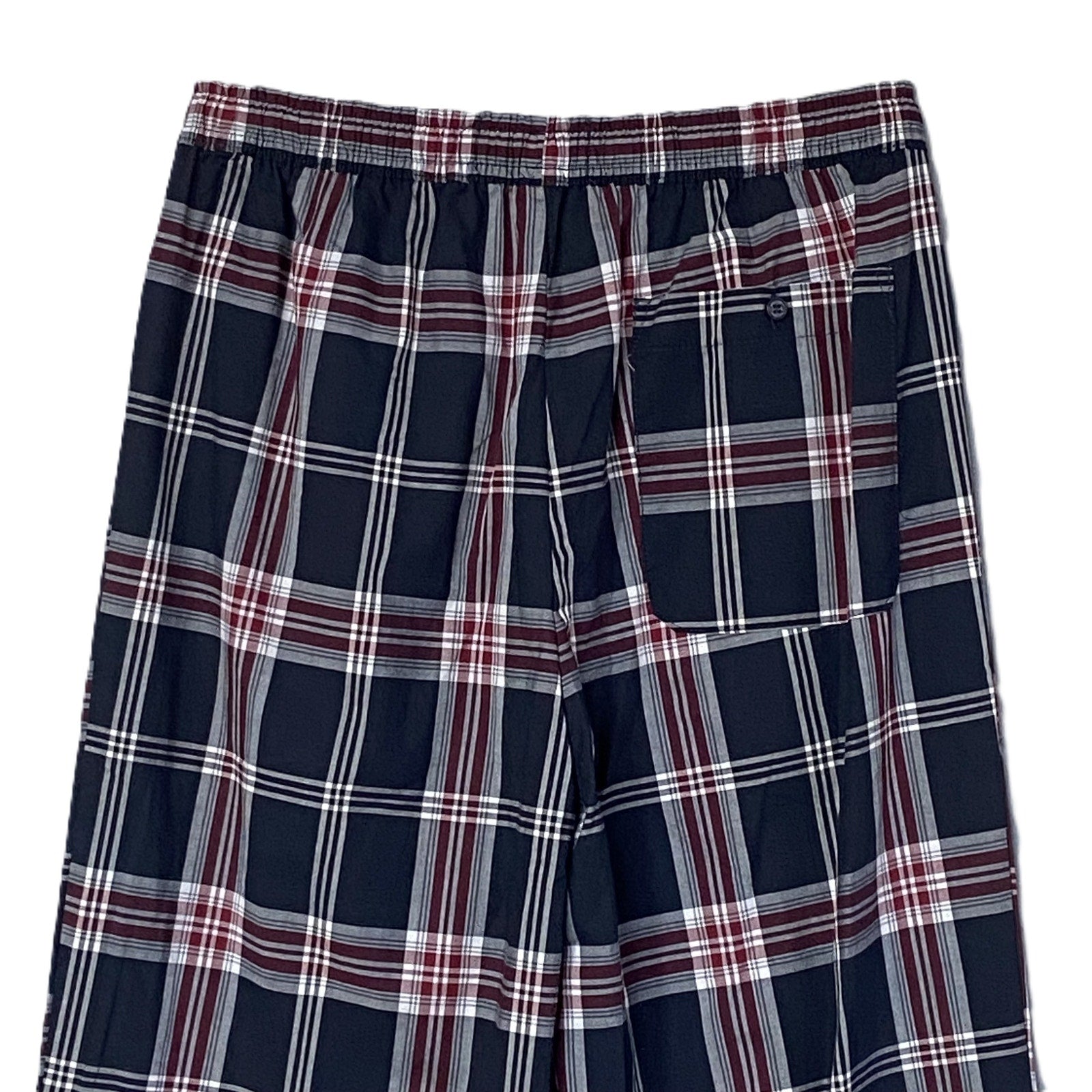 Ted Baker Sleep Pant Men's Small Woven Cotton Drawstring Pockets Black Plaid